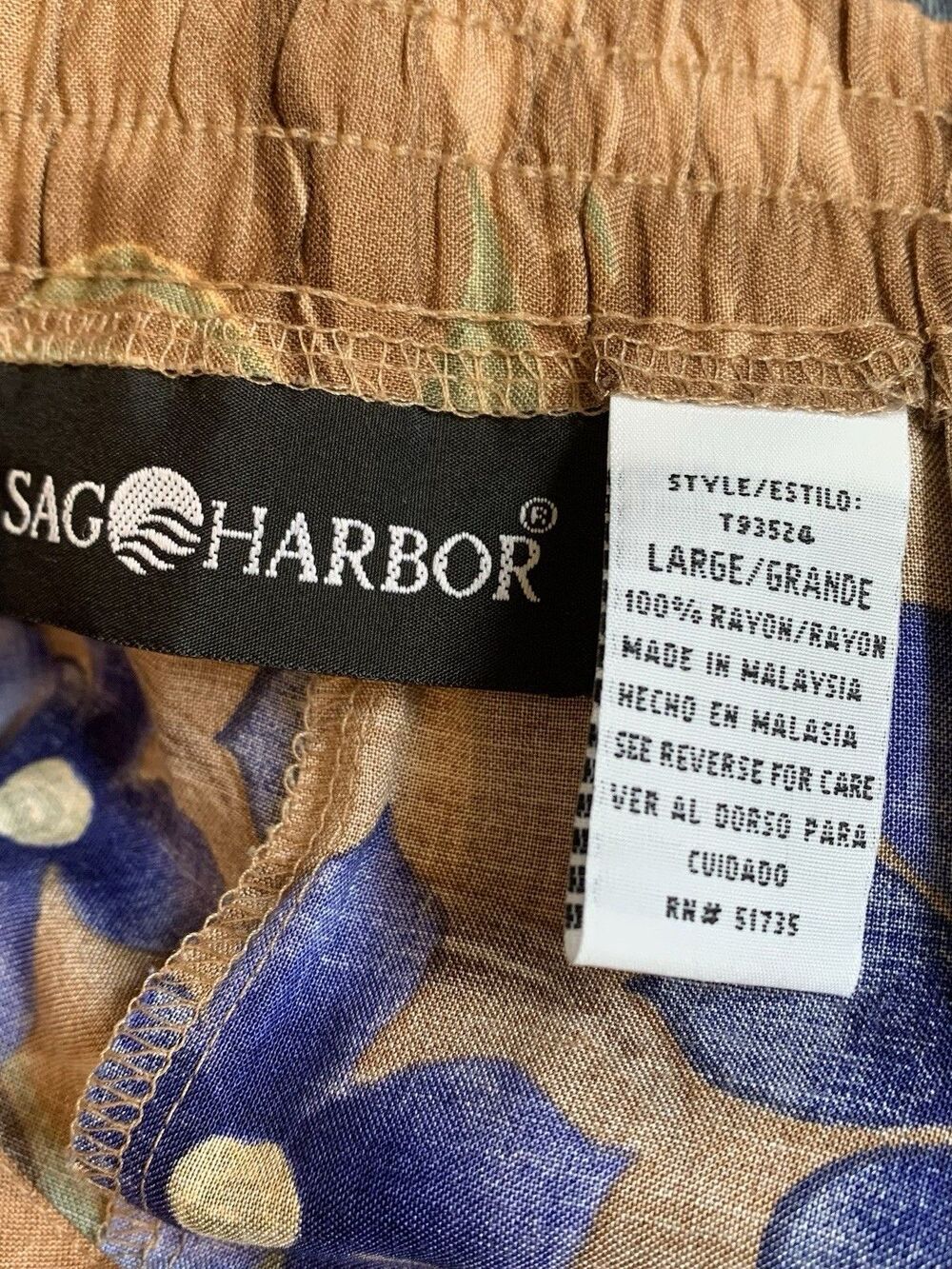 Vintage Sag Harbor Maxi Skirt Womens Sz Lg Brown/Blue Floral Button Front Boho - Picture 5 of 7